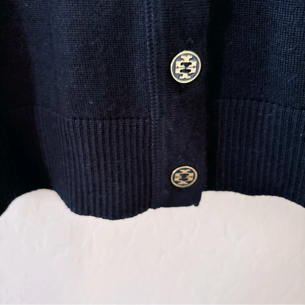 Tory Burch Navy Merino‎ Wool XS Cardigan Sweater Style 28143195